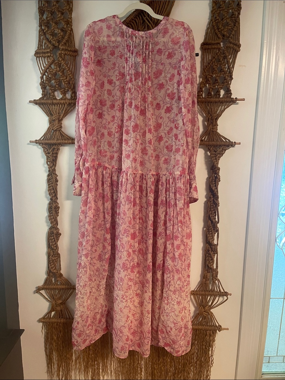 FREE PEOPLE NWT/No Slip Sheer Pink Floral Maxi Dress - Picture 3 of 3